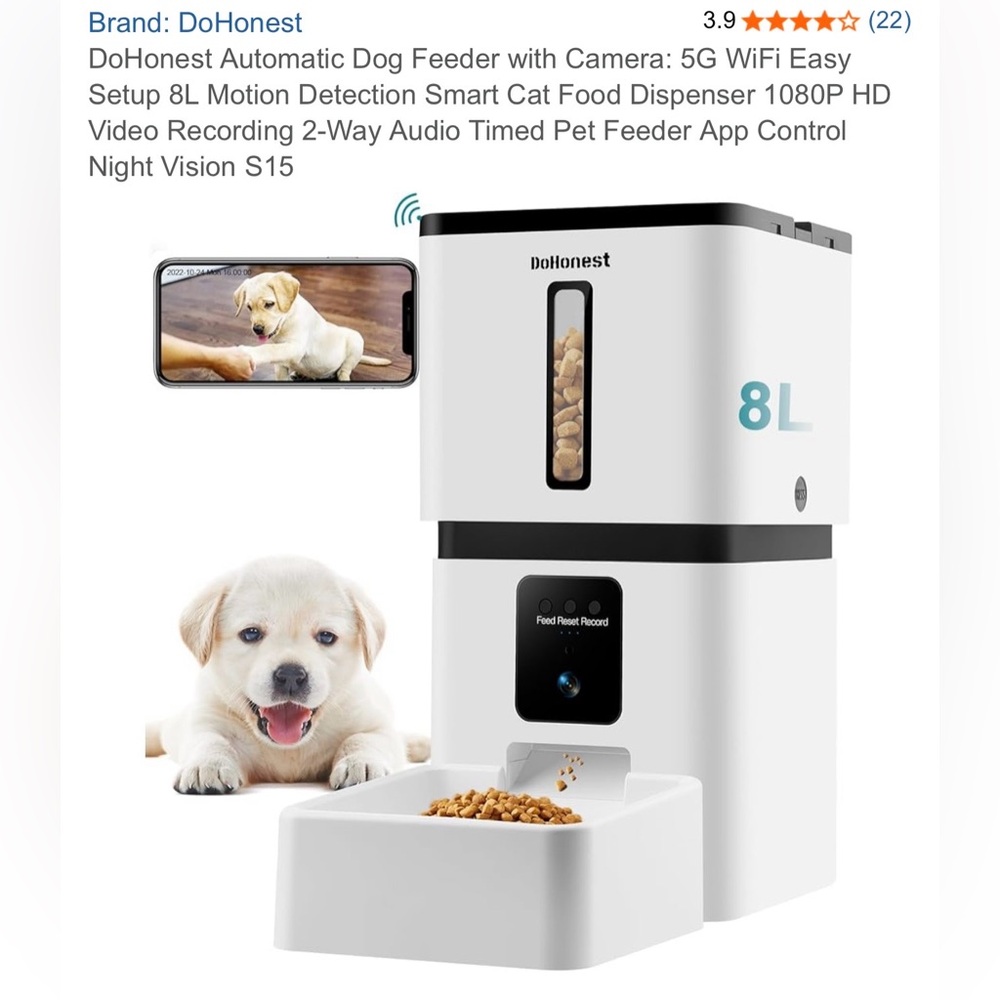 DoHonest pet feeder with camera EUC - Picture 5 of 10